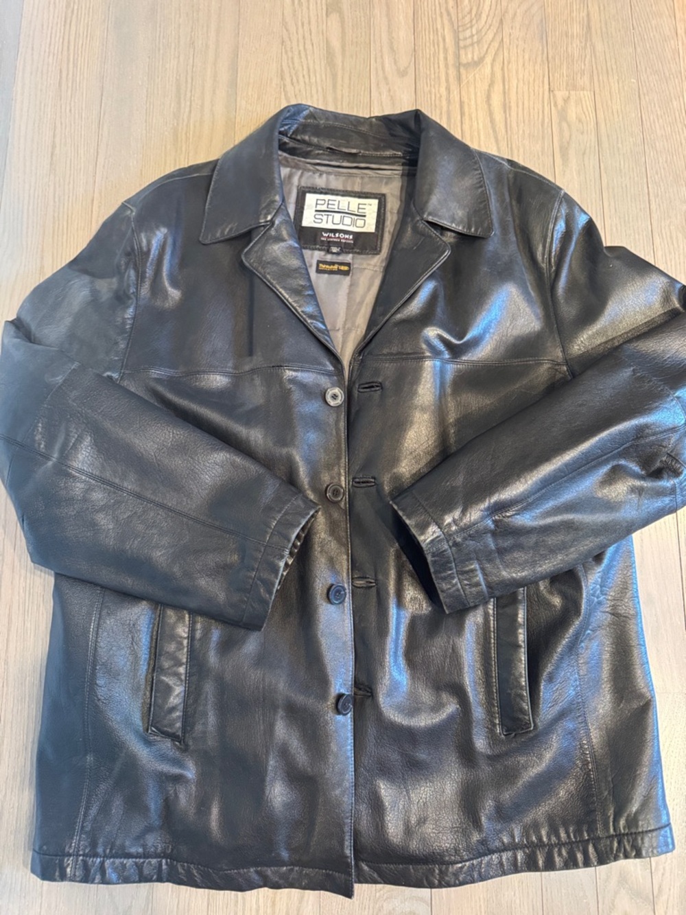 Pelle Studio Black Leather Button-Up Jacket size XL